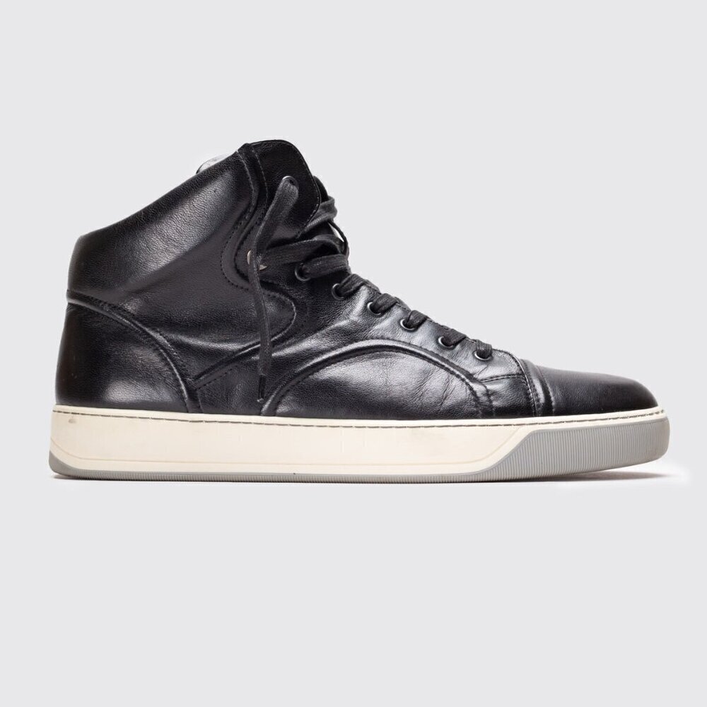 Lanvin Men's Gray High-Top Sneakers